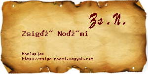 Zsigó Noémi névjegykártya