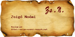 Zsigó Noémi névjegykártya